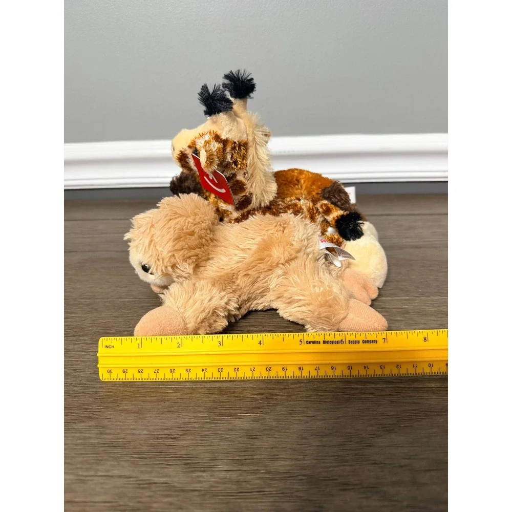 Aurora Min Flopsie Giraffe,‎ Red Panda & Sloth Animal Plush Bundle